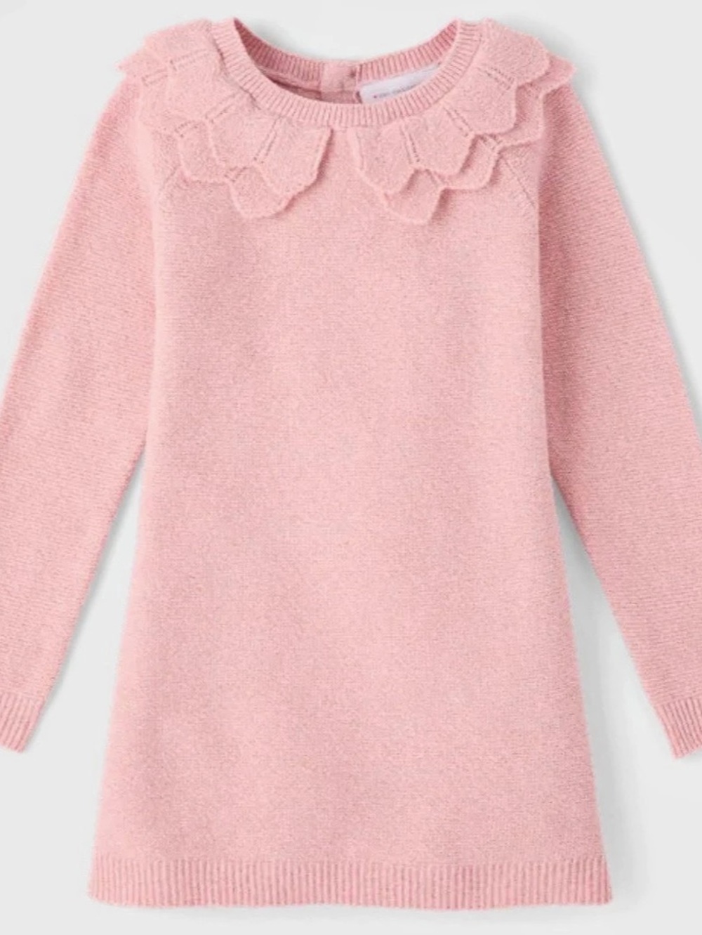 The Children’s Place Lt. Pink Sweater Dress with Scalloped Neck Ruffle Collar 🎀